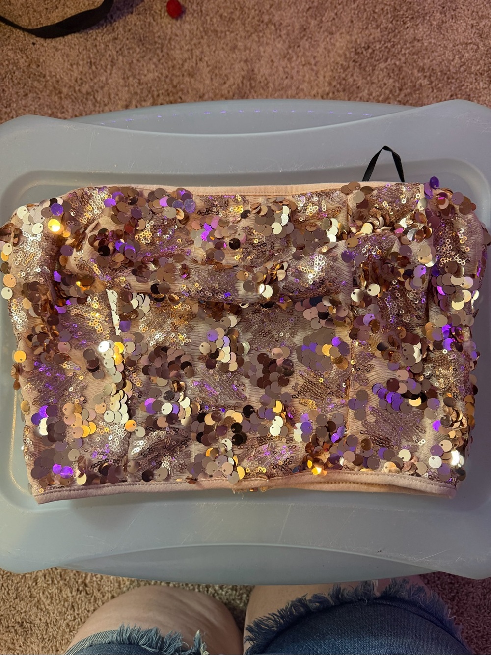 Sequin Strapless Tube Top - Rose Gold forever 21